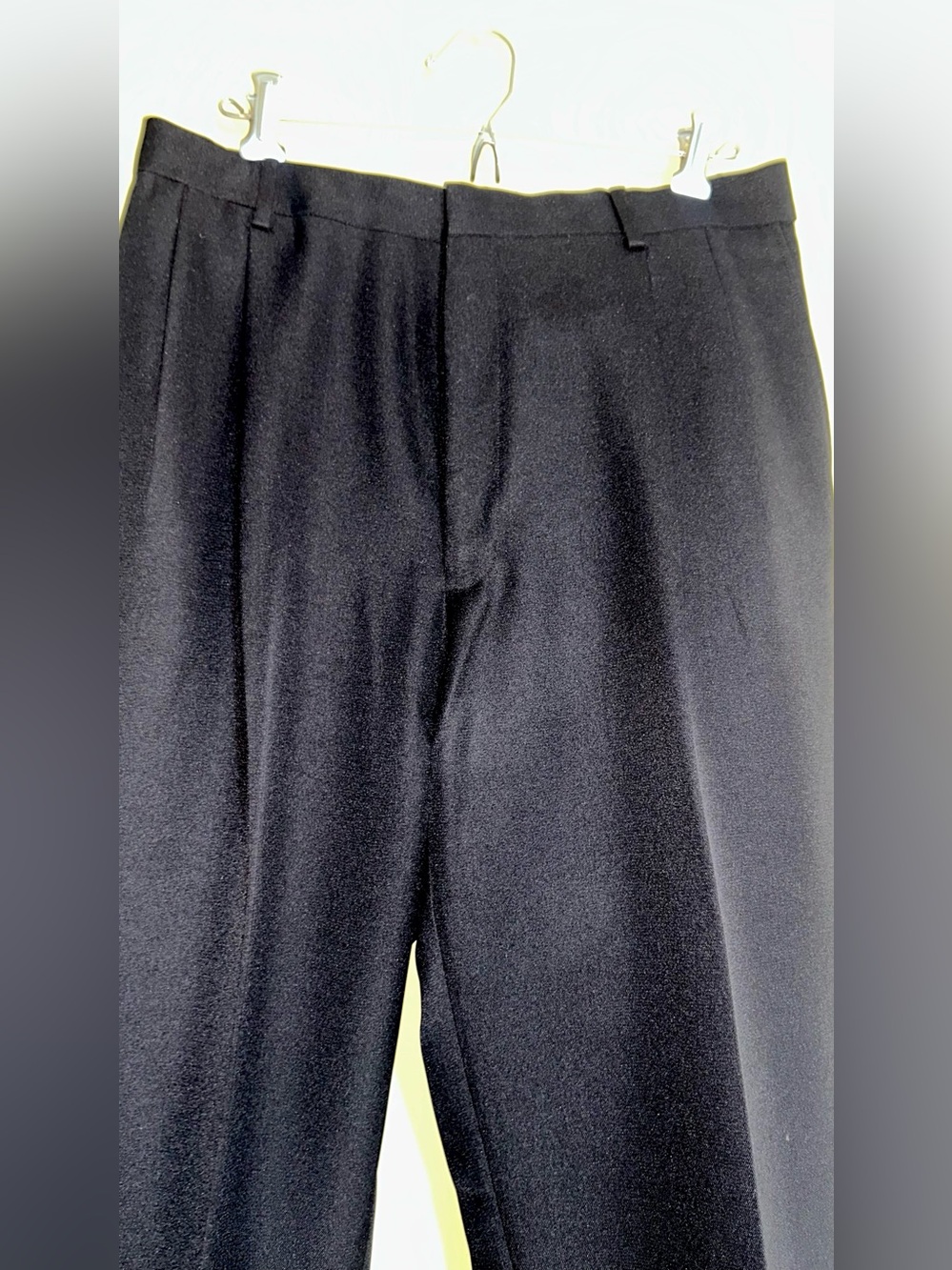 Haggar Classic Dress Pants Men 36x33 Black Pleated Cuffed Slacks Work Casual EUC
